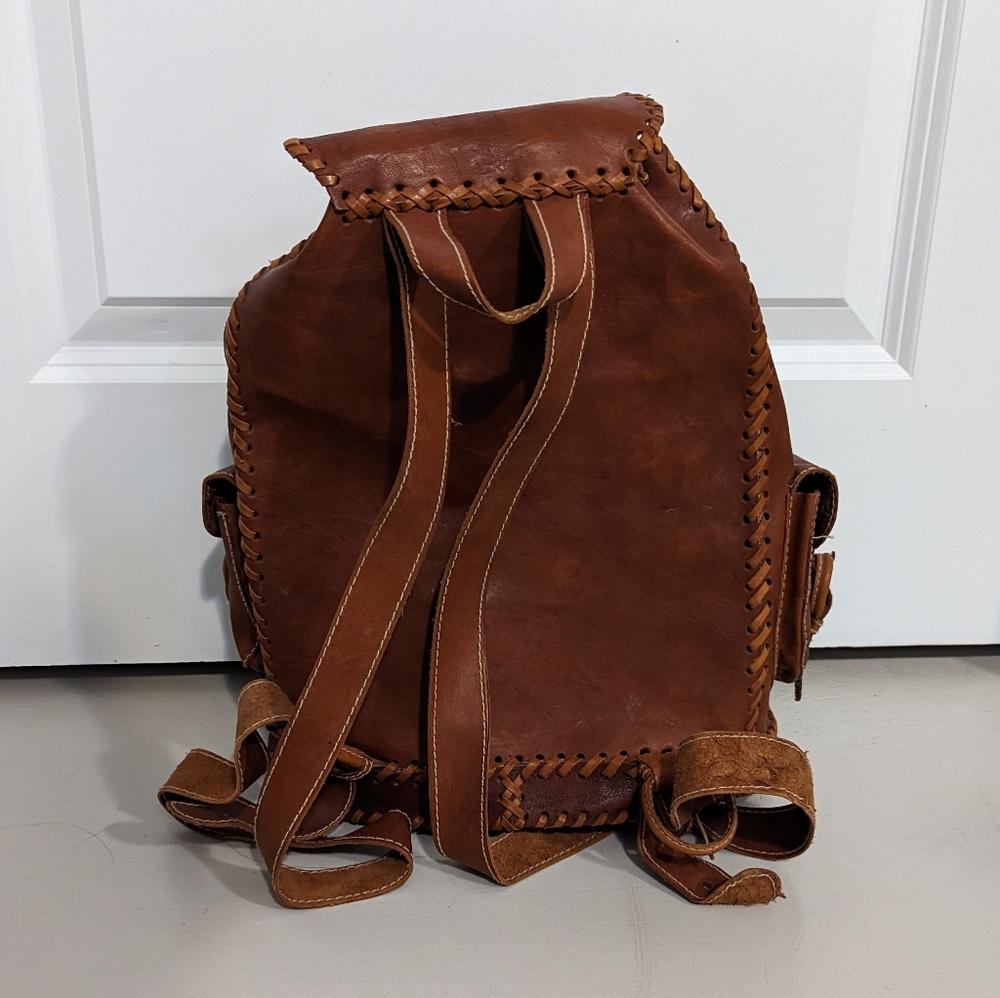 Vintage genuine leather backpack purse - Picture 5 of 5